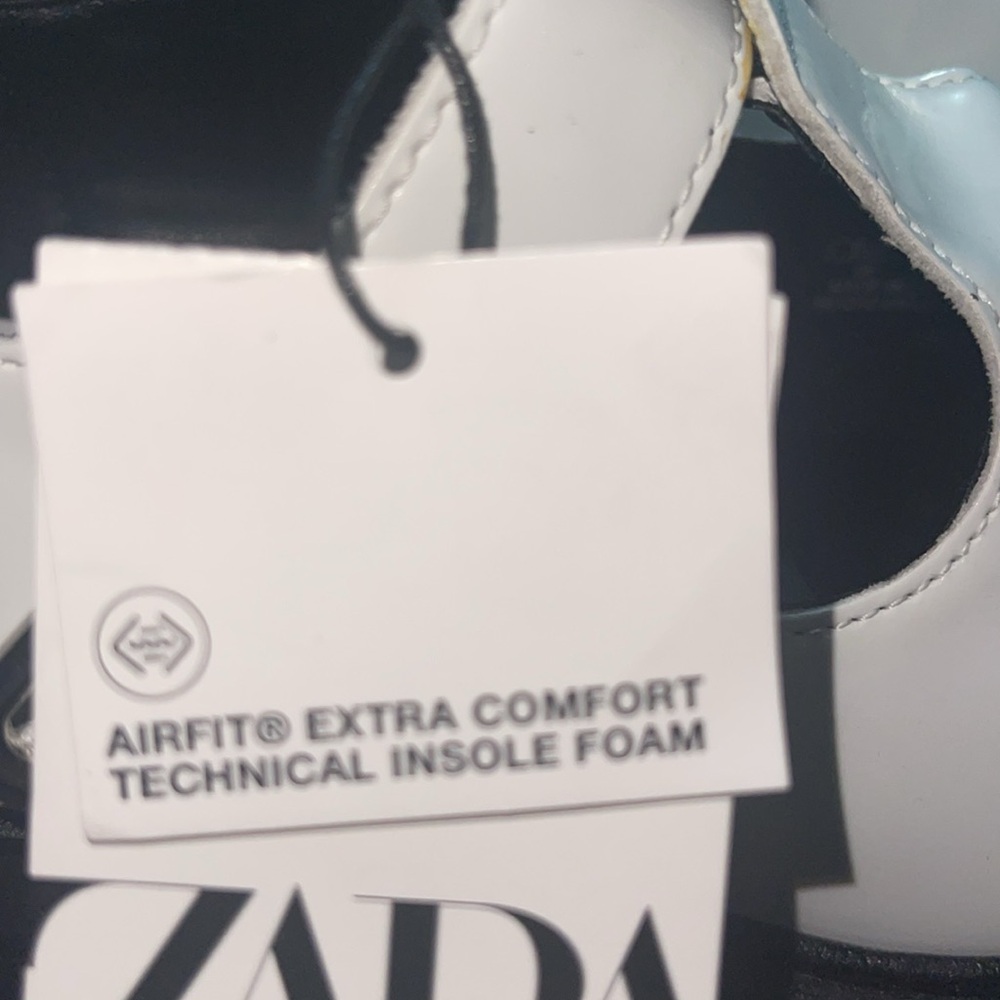 Zara White and Black T Straps Chunky Loafers NWT - Picture 10 of 11